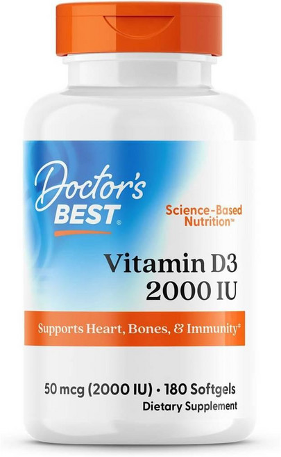 Doctor's BEST 닥터스베스트 비타민 D3 2000 IU 50mcg 180정, 1개