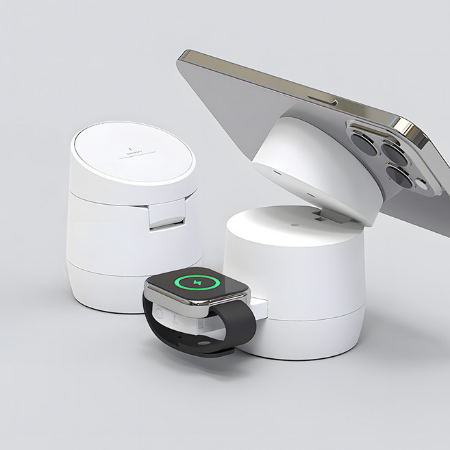 인커버 맥세이프 2IN1 무선충전기 애플 고속충전 거치대, 1개, 애플워치 에어팟 호환용