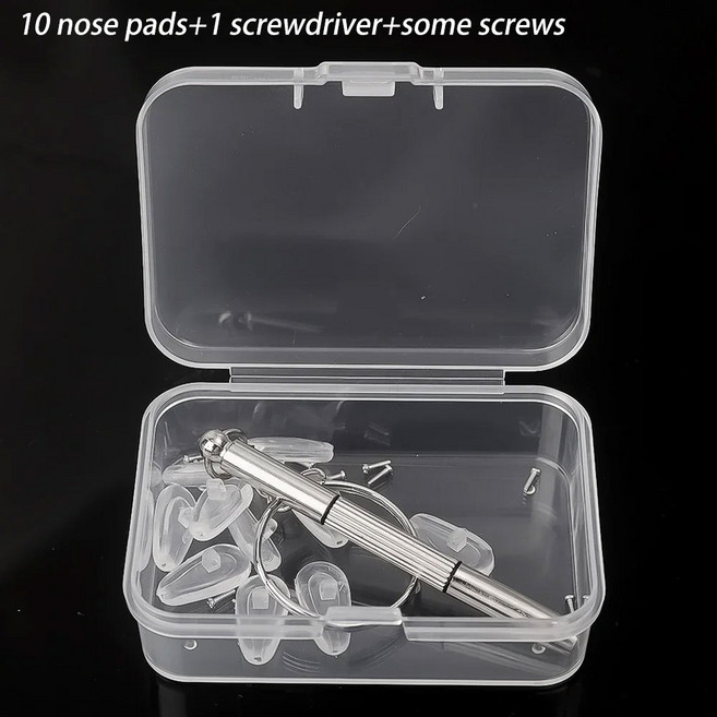 20 세트 안경 코 패드 스크루 드라이버 포함 부드러운 실리콘 공기 챔버 미끄럼 방지 교체 수리 도구