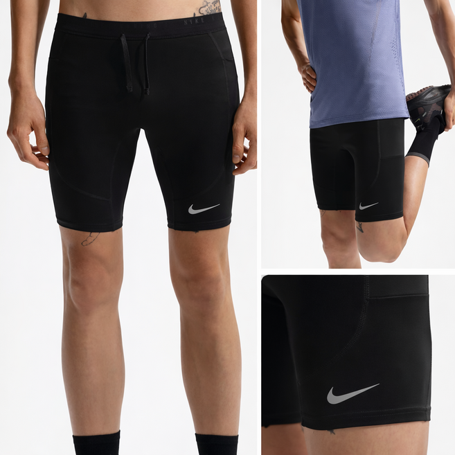 백화점 정품 나이키 스트라이드 남성 드라이 핏 하프 러닝 타이츠 지지력 수납공간 땀 발산 기능 등 러닝에 필요한 요소를 모두 갖춘 아이템