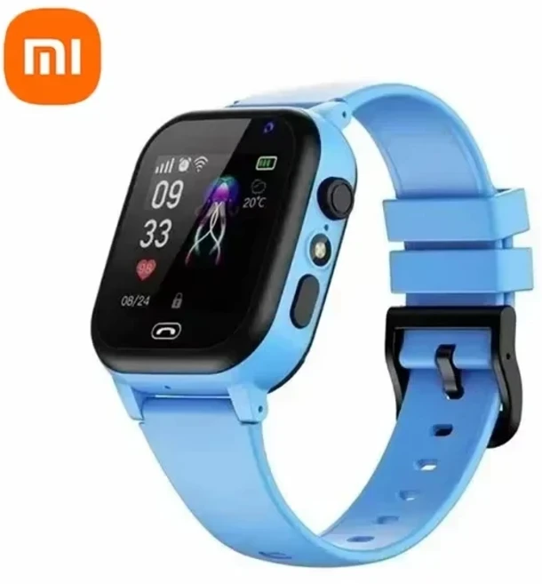 Xiaomi Kids 4G 스마트 시계 SOS GPS 위치 Sim 카드 통화 어린이 SmartWatch 카메라 Ios Android 용 방수, 01 Blue
