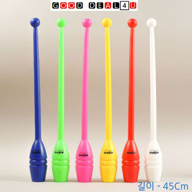 니스포 리듬체조 곤봉 FIG시니어 45Cm 중 고등 일반부, 화이트, 1개