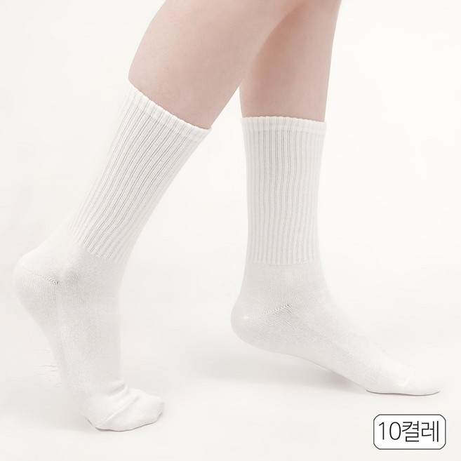 프롬산타 도톰한 롱데일리핏 긴 장목 양말 10켤레
