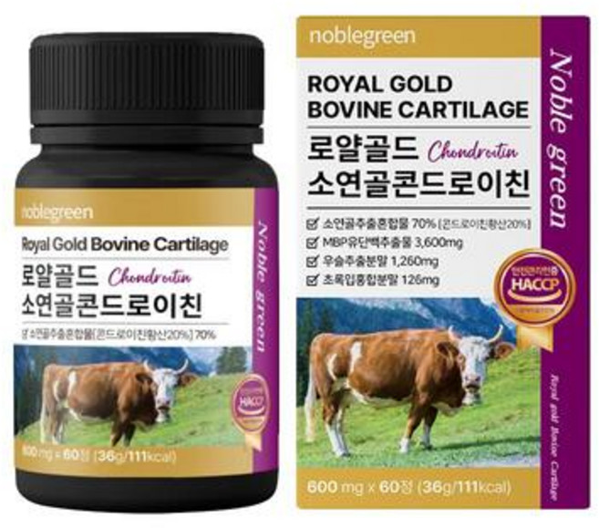 HACCP인증 노블그린 로얄골드 소연골콘드로이친60정 한달분 우슬 초록입홍합 연어코연골 구절초, 60정, 1개