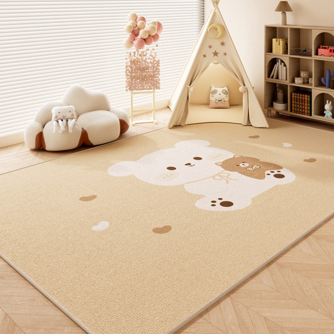 兒童房仿羊絨水洗底地毯墊子客廳臥室免洗可擦閱讀區寶寶爬行墊, 大地毯-02
