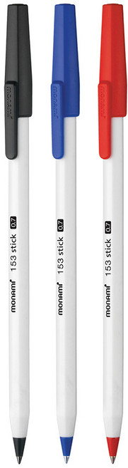 모나미 153스틱 볼펜 필기구 0.7mm 12개입, 적색 12개입, 1개