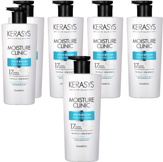케라시스 모이스춰 클리닉 단백질 샴푸 플로럴파우더향, 600ml, 6개