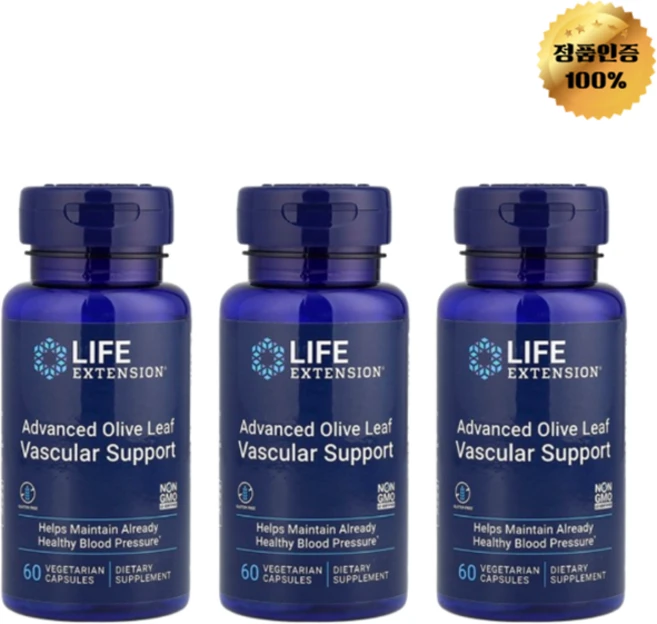 2+1 라이프 익스텐션 어드밴스드 올리브 잎 500mg 베지 캡슐 60정, 3개 - 쿠팡