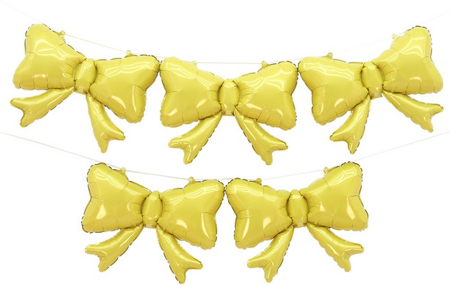 파티짱 리본 S 풍선 5개입 세트 생일 파티, 1세트, 옐로우