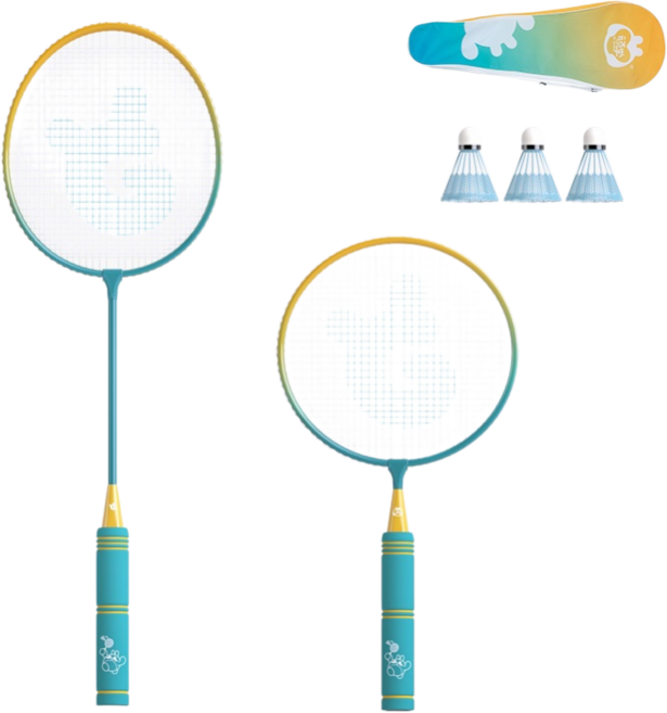 은성 스포츠 패밀리 배드민턴 라켓+ 셔틀콕+ 풀커버, 1세트, Z02367(블루그린)