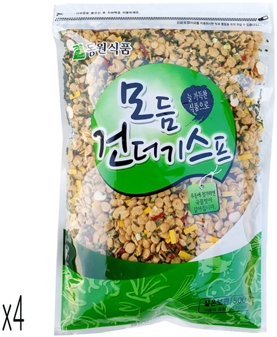 동원 모듬건더기스프 우동스프, 500g, 4개