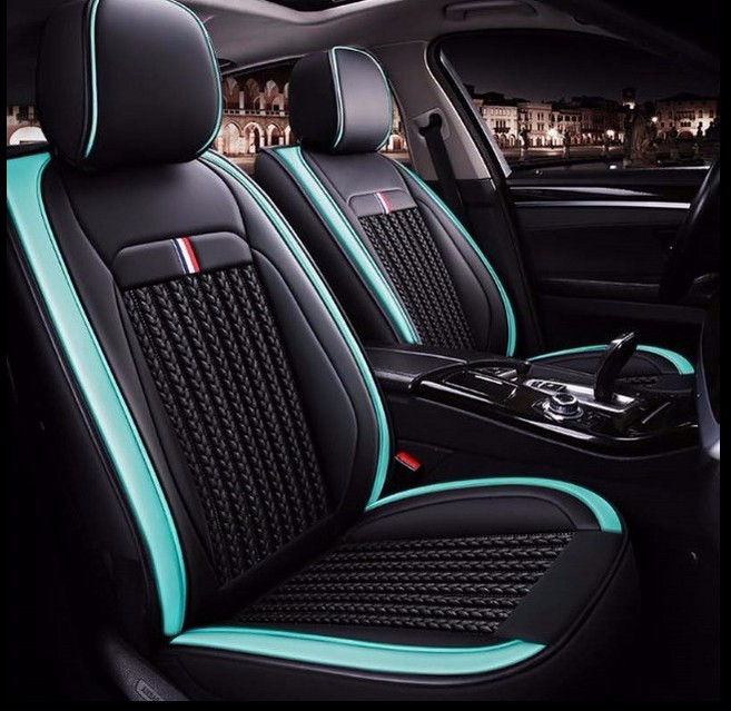 제이제이모터스 패션시트커버 자동차시트방석 3p세트 가죽시트 카바, 스타일팩 풀세트 그린, 1개