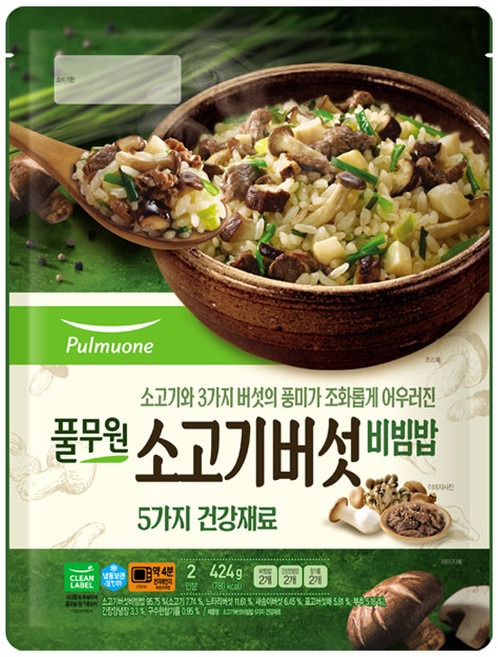 풀무원 소고기버섯 비빔밥, 424g, 4개