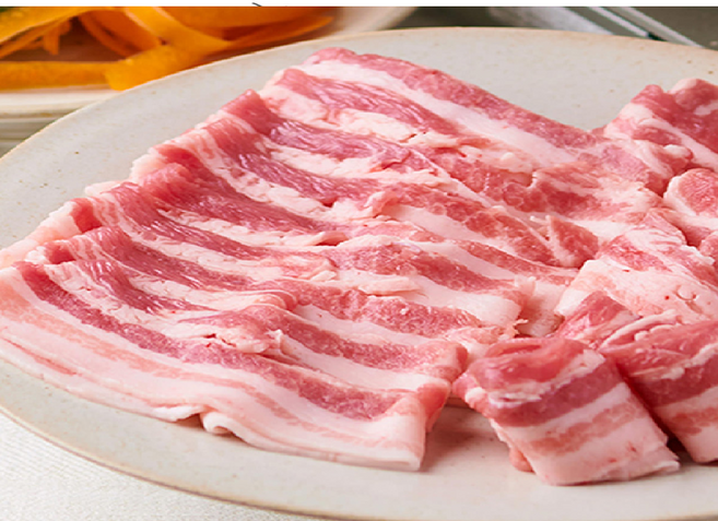 유통기한 엄청긴 신선한 냉삼 대패 옛날 냉동 수입삼겹살 500g 두루치기 제육 지방적은 빠른조리시간, 1세트, 1kg