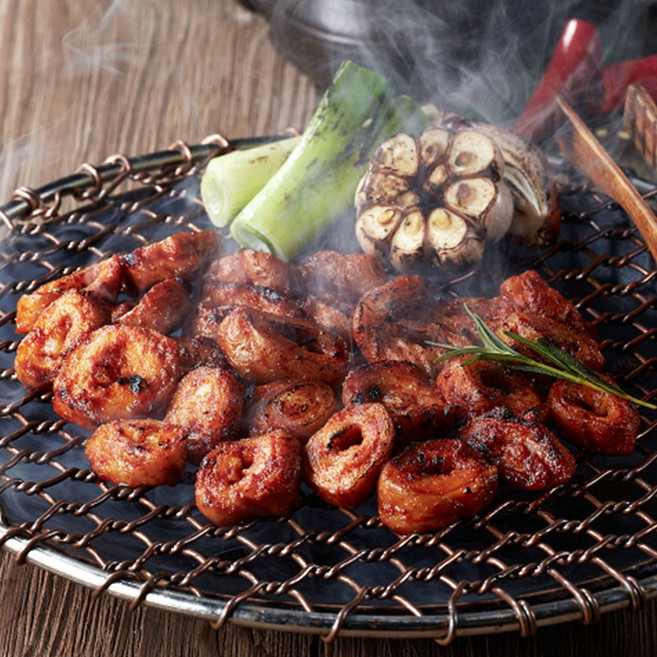 두툼한 캐나다 돼지 불 막창 돼지막창 매운 막창 구이 냉동막창 수입막창 양념막창, 1개, 300g