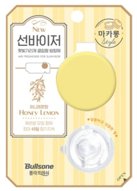 불스원 뉴 선바이저 차량용 방향제 허니레몬, 1개, 뉴 선바이저 허니레몬