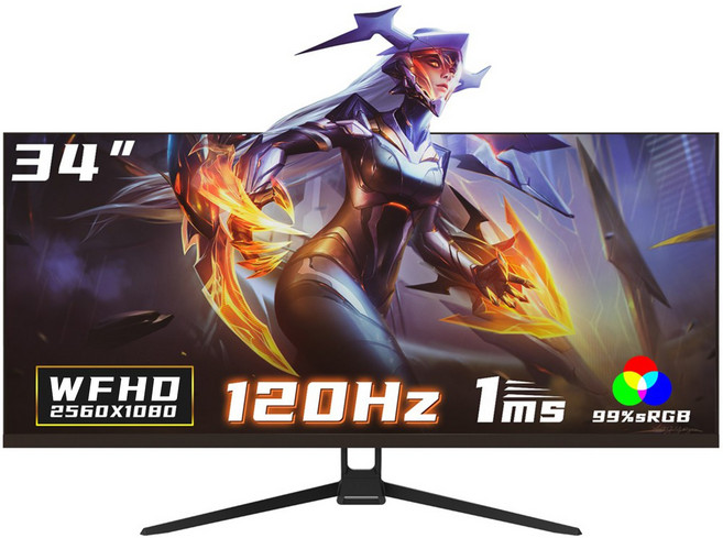 34인치 울트라와이드 커브드 게이밍 모니터 165Hz UWQHD 4k 27인치 모니터 200Hz FHD 커브드 컴퓨터 화면 Gawfolk 할인중, 88cm, 34inch 2k 120Hz평면