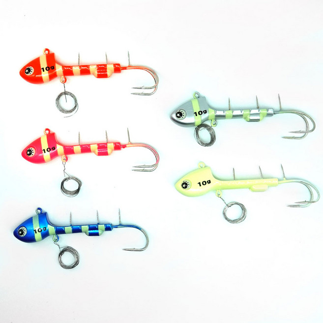 후지토 타치왕 하이브리드 갈치 텐야 더블훅 내만 선상낚시, 10g, 04.실버 지브라 글로우, 1개