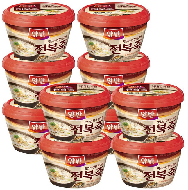 [톡톡92] 찹쌀과 전북으로 든든한 한끼 양반 전복죽 288g (당일발주), 10개
