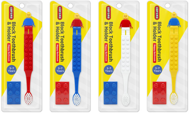 옥스포드 블럭칫솔+칫솔걸이 포함 유아 블럭 칫솔 / 어린이날선물, 1개