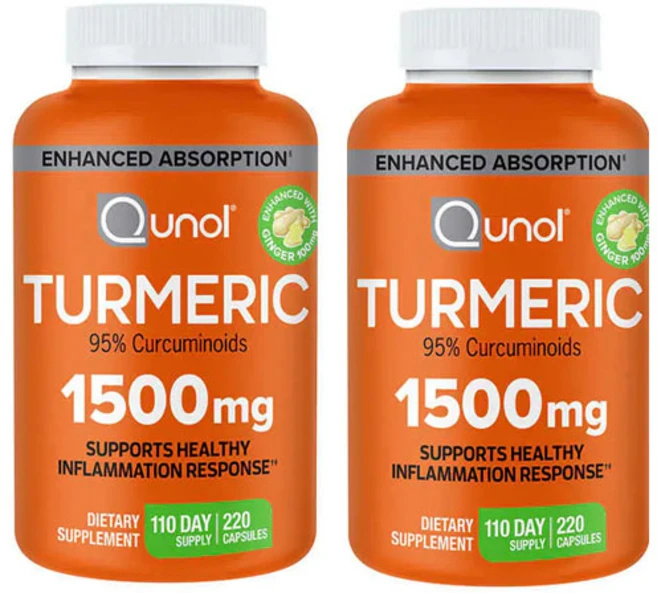 퀴놀 Qunol 강황 터메릭1500mg 220정 2개 - 쿠팡