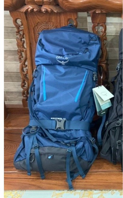 OSPREY 小鷹 KESTREL 38 男款登山背包 – 舒適透氣，多功能收納，耐磨耐用, 藍色 ML/XL(48-56cm)