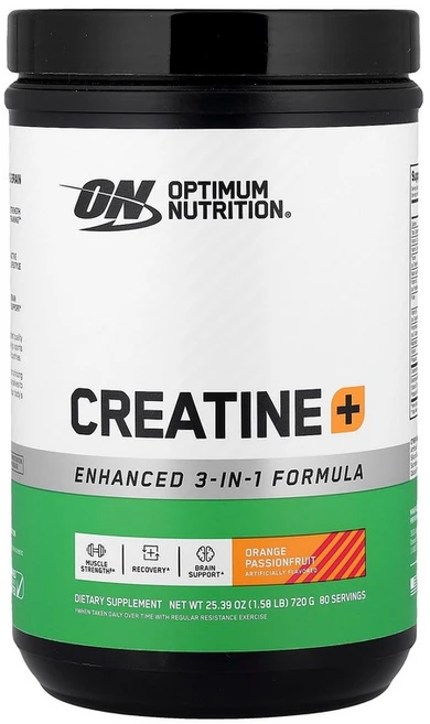 옵티멈 뉴트리션 크레아틴+ 오렌지 패션프루트 1.58파운드(720g), 25.39 oz, 720g, 1개 - 쿠팡