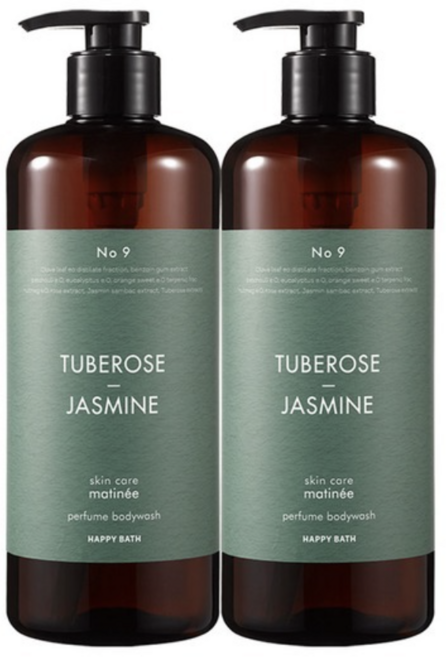 해피바스 스킨케어 퍼퓸 바디워시 튜베로즈향 900g 세트, 2개