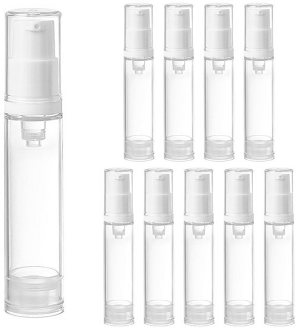 네일룸 화장품 진공 공병 10ml, 10개, 펌핑 화이트