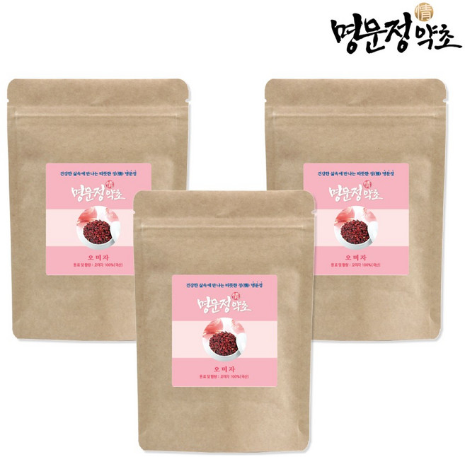 명문정약초 국산 오미자 가루 오미자 열매 차 시잔드린, 3개, 150g