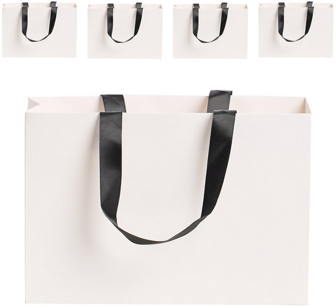 VITALO 튼튼하고 깔끔한 고급 선물 쇼핑백 가로형 5P, 1세트, VTL_화이트 특대(5P)