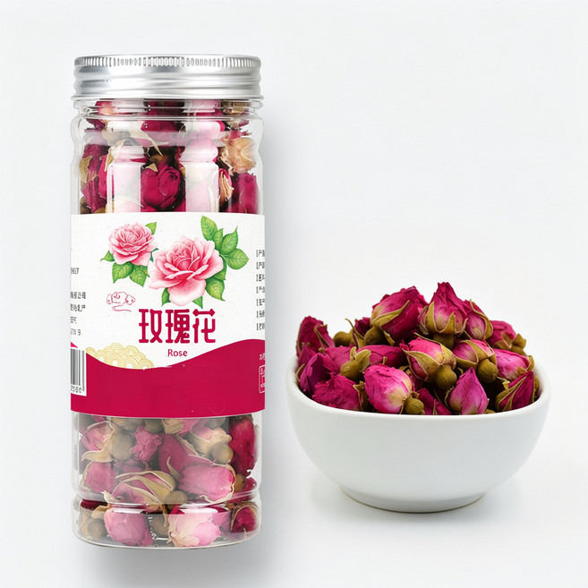 玫瑰花茶 乾玫瑰 玫瑰茶 花草茶 食用玫瑰花瓣, 1個, 玫瑰花 2罐*50g