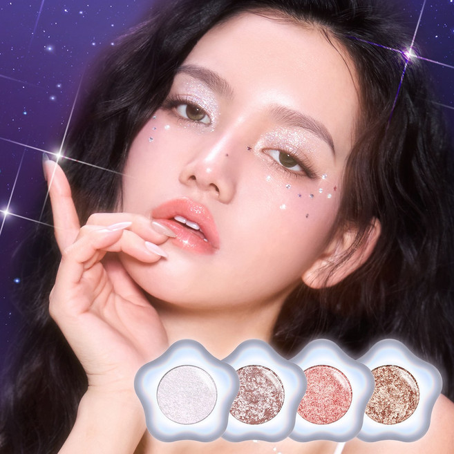 뷰티피플 반짝반짝 눈부셔 별 멀티 펄 피그먼트 하이라이터 글리터 섀도우 애교살1.2g, 1개, 눈부셔 샴페인