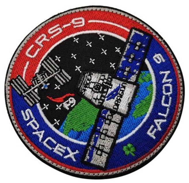 루프스테이션 1 pcs 3d crs 우주 정거장 시리즈 후크 및 루프 패치 수 놓은 완장 수 놓은 패치 nasa spacex crs 8x8cm, v01108-9, 1개