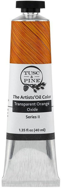 Tusc & Pine 아티스트 오일 페인트 - 티타늄 화이트 (아마씨) 40ml 황변 없음 풍부하고 크리미 한 일관성 최대 안료 부하 소량 가공 페인트 전문 아티스트, 1개(1개입), 투명한 오렌지 산화물