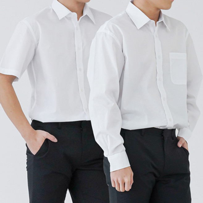 체인지 남성 긴팔 반팔 기본 화이트 정장 와이셔츠