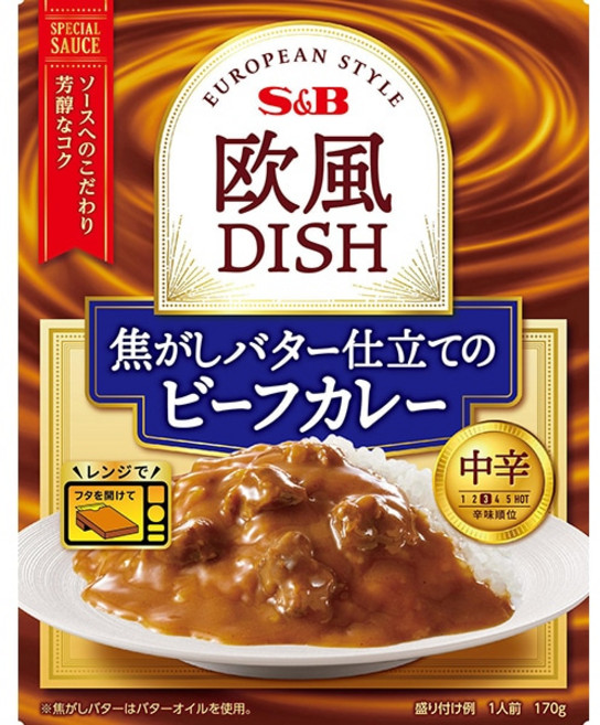 SB식품 유럽식DISH 태운버터 비프카레 중간매운맛 170g 일본카레 일본인스턴트카레 일본카레소스, 1개