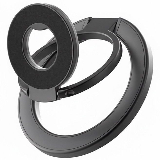 비티냐 슬림 맥세이프 자석 핑거링 3단 스마트폰 링홀더 거치대, 매트블랙