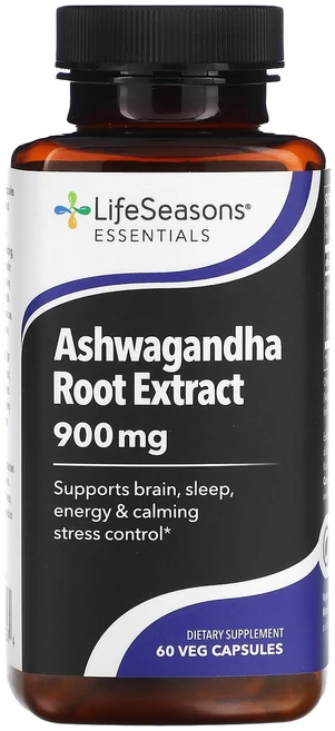 LifeSeasons 아슈와간다 뿌리추출물 900mg 베지 캡슐 60정(캡슐 1정당 450mg), LifeSeasons아슈와간다뿌리추출물900mg베지캡슐, 1개, 60정 - 쿠팡