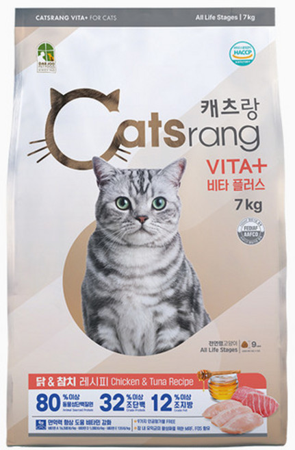 캐츠랑 전연령 고양이 건식사료, 닭+참치, 7kg, 1개