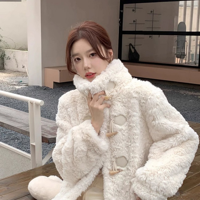 여성 무스탕자켓 겨울 양털자켓 빅사이즈코트 50대 중년 여성 자켓의류 출근룩 하객룩