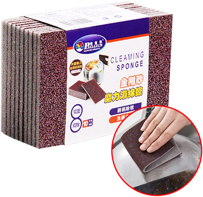 [10개 묶읍](녹제거 수세미 A타입 5mm 10P) 강력 연마탄냄비 기름때 찌든때 주방 청소 세척 스폰지 수세미, 10개, 1개입