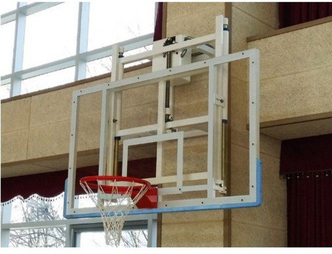 월드스포츠산업 벽부착 접철식농구대 전동식농구대 WDB-1026