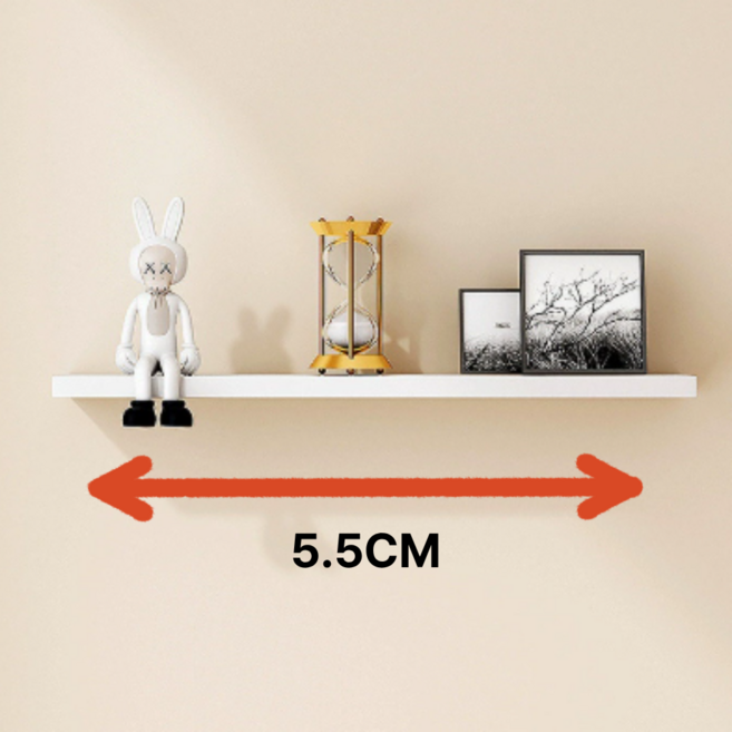 뤼민 벽걸이선반 인테리어벽선반 원목선반, 1단, 화이트