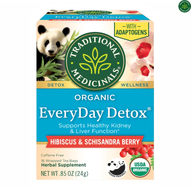 트레디셔널메디시널스 유기농 에브리데이 디톡스 오미자 티백 카페인 무함유 USDA 인증, 24g, 1개