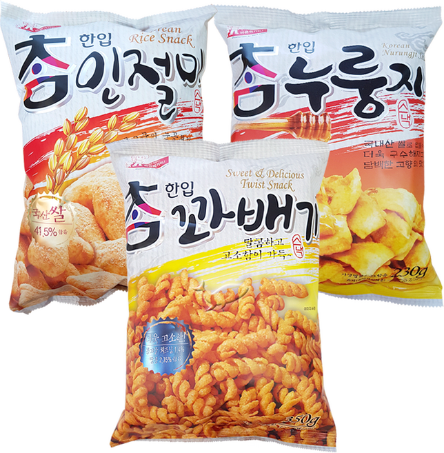 아리랑 한입 인절미1개+누룽지1개+꽈배기1개 총3개, 1개
