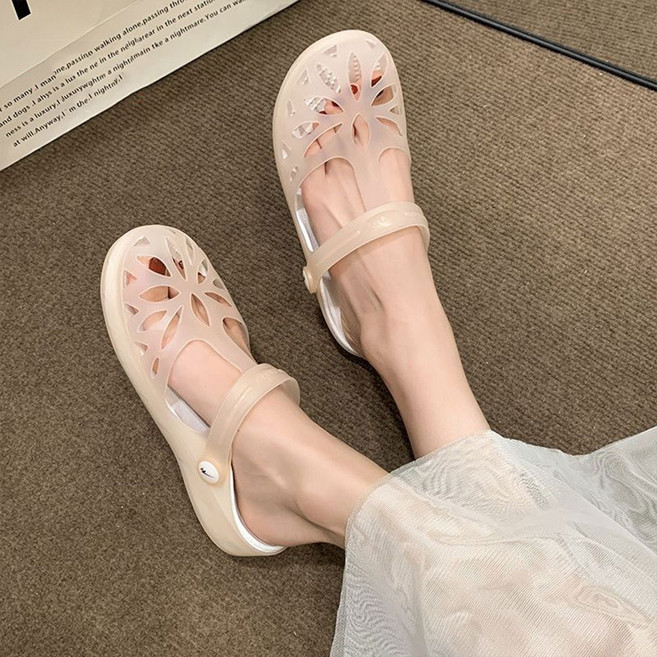 besteffie 여성용 여름 발편안 착화감 슬리퍼 통기성 좋은 뮬 컷아웃 휴양지 비치 샌들 간편한 여자 플랫신발 K32