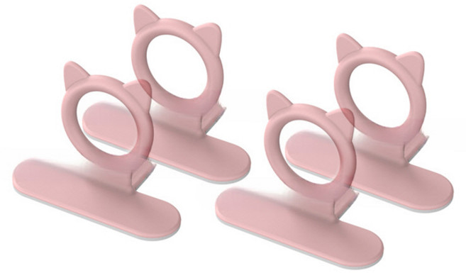 더자카 네코 접착식 실리콘 변기뚜껑 손잡이 4p, 핑크