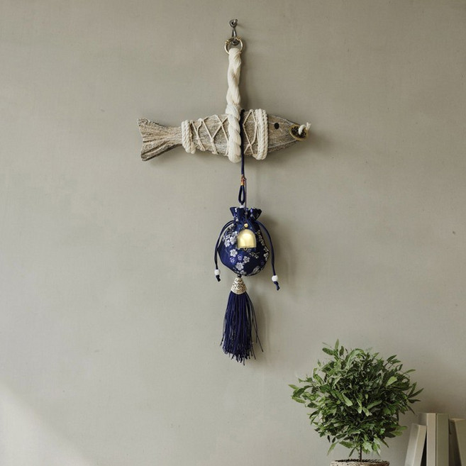 [정글스튜디오] 액막이 명태 복주머니 세트 도어벨 개업 이사 집들이 선물 행운 북어, 1개