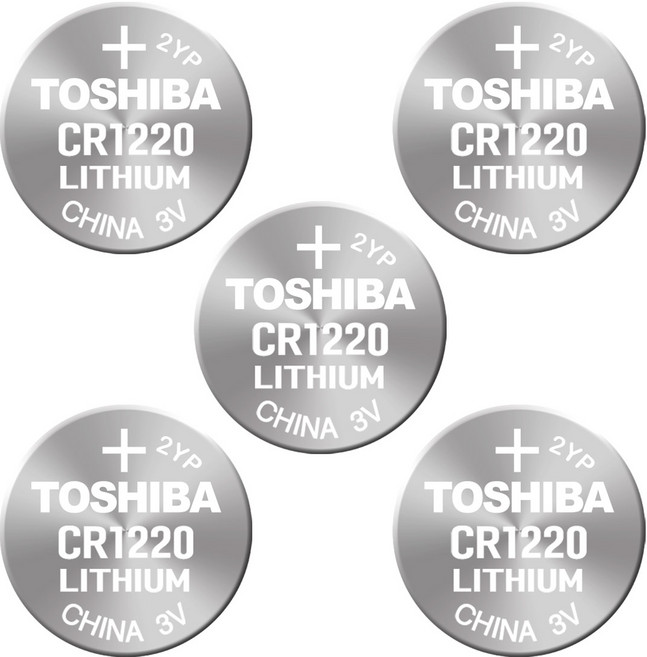 도시바 CR1220 5개 리튬전지 장난감 계산기 체중계 자동차 리모콘 전자수첩 메모리백업용 코인전지, 1, 1개입
